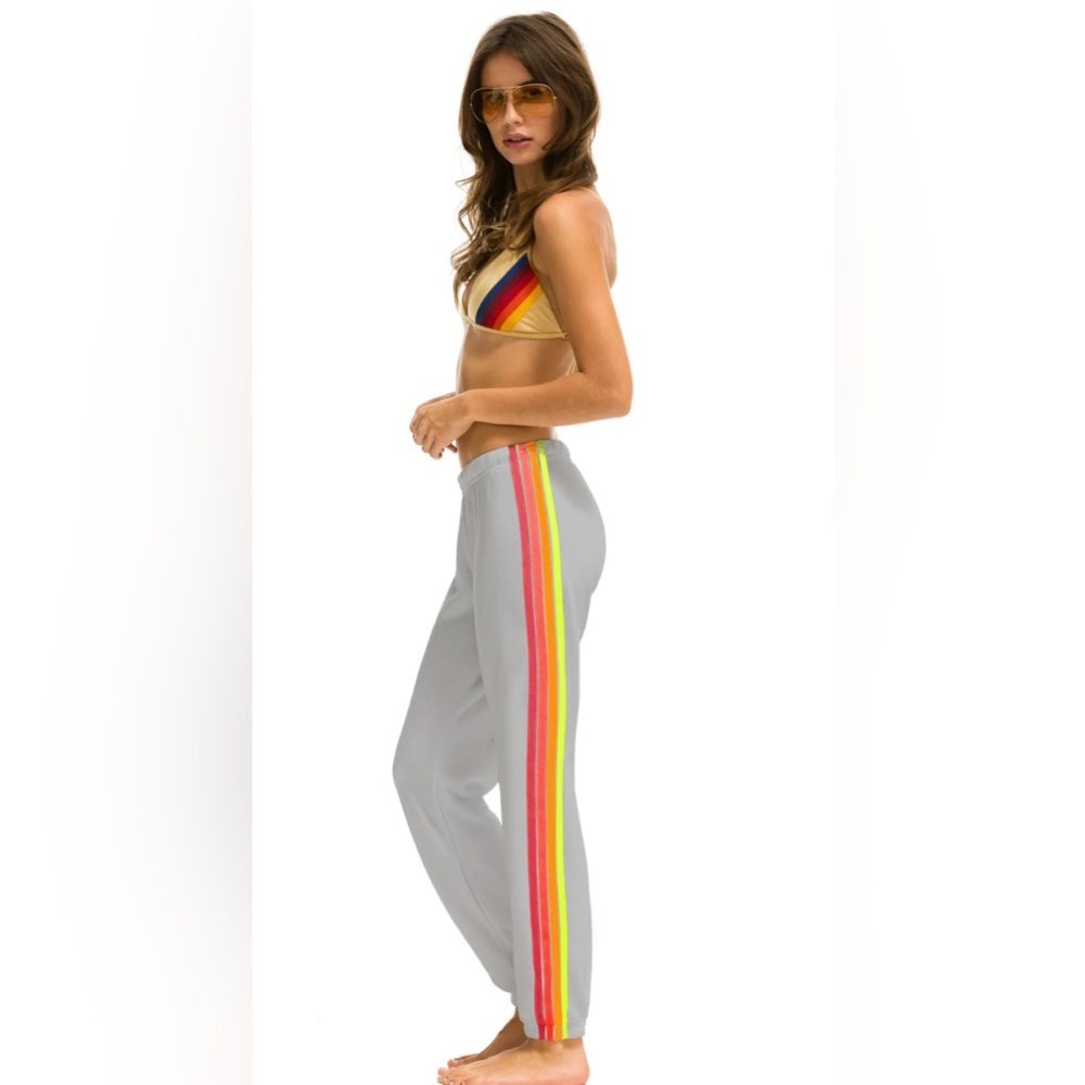 Aviator Nation Light grey 4 stripe neon sweats